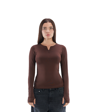 Zipper longsleeve contouring Top