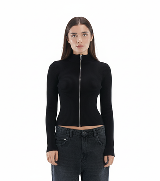 Zip up knitted jacket