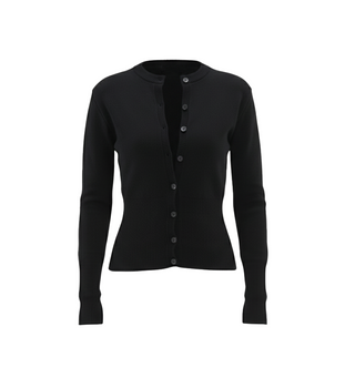 Knitted Rib Button-Up  Top