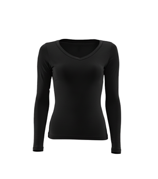 Cotton core V neck longsleeve top