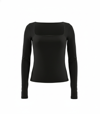 Square neck longsleeve contouring top