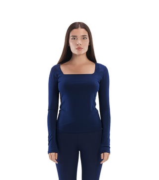 Cotton core square neck longsleeve top