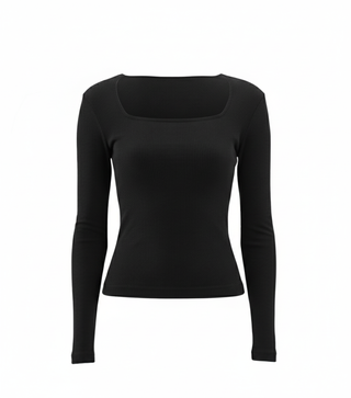 Ribbed square neck top